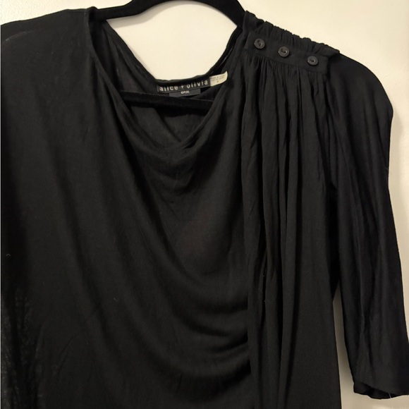 Alice & Olivia Dolman Sleeve Tee with Removable Wrap Scarf SZ M - Picture 3 of 10